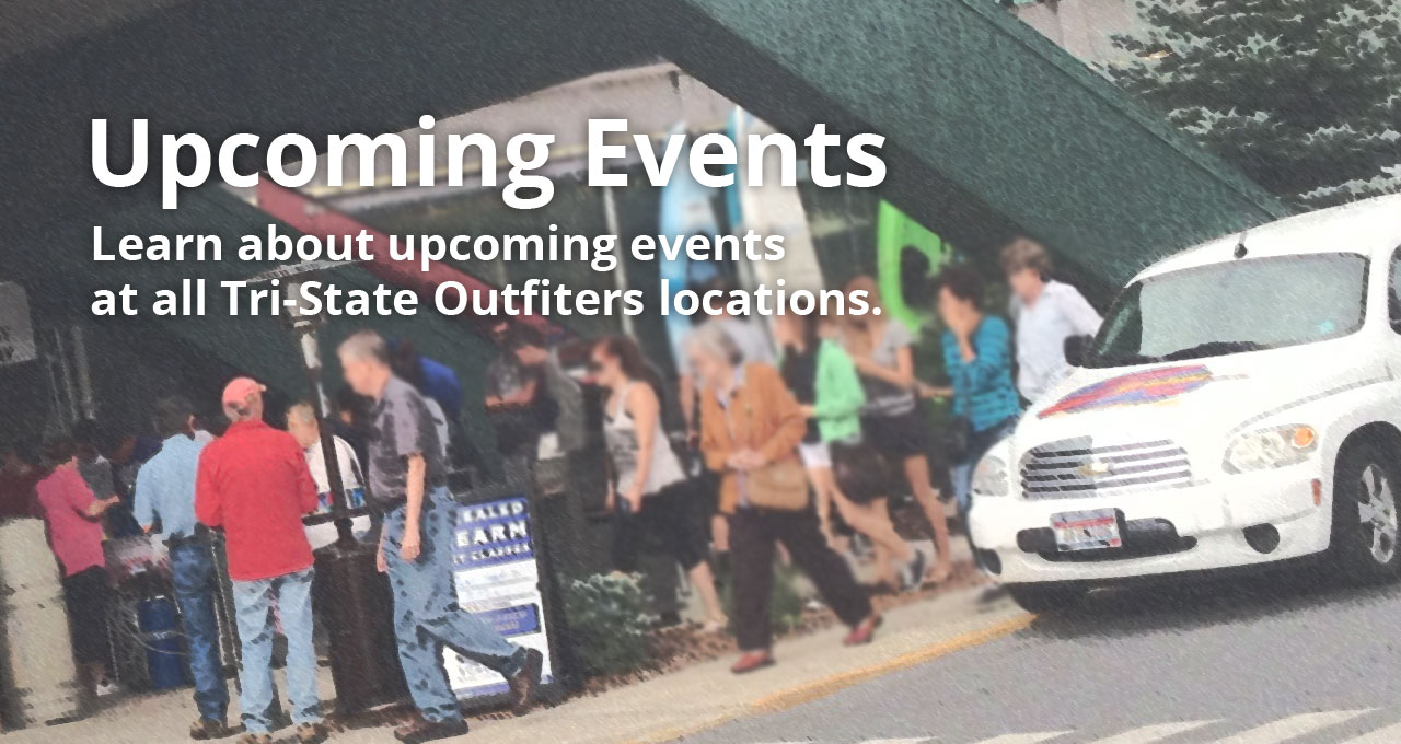 People gathered outside Tri-State Outfitters